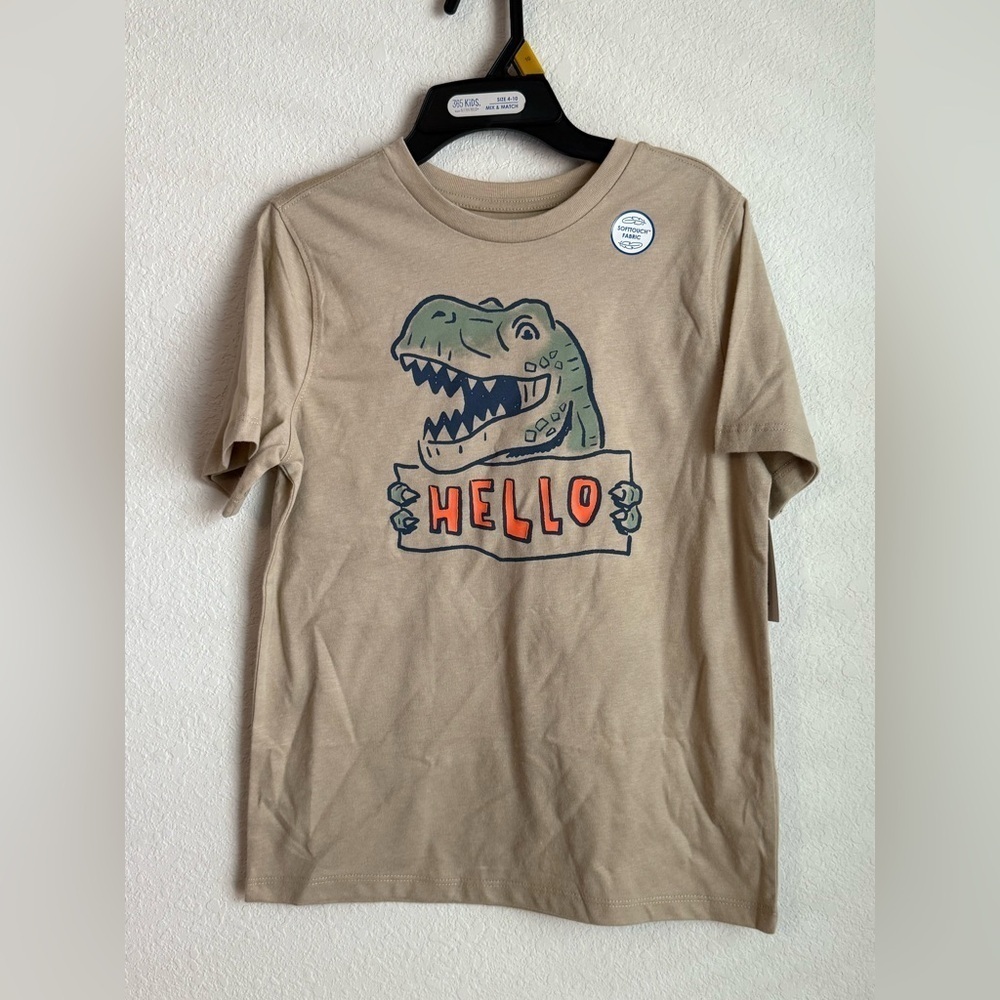Garanimals Tan Dinosaur Tee - Short Sleeve soft touch fabric size 10-NWT